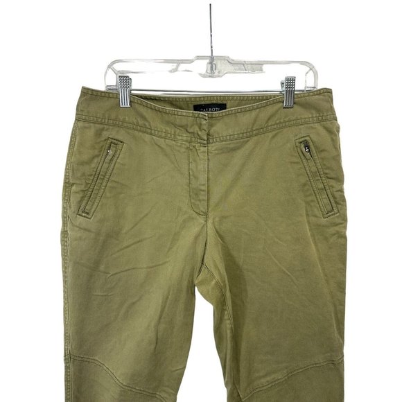 EUC TALBOTS Signature Size 12 Olive Green Pants Zippered Legs - Picture 2 of 11